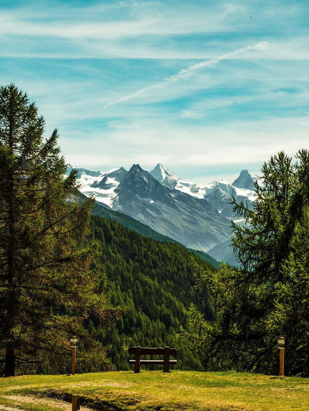 hiker in swiss alps